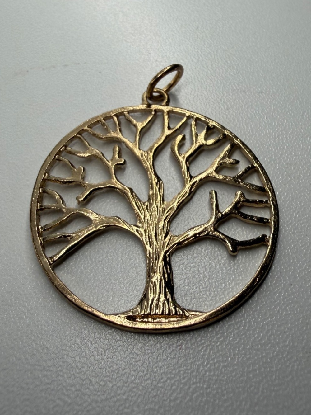 Vintage Gold Tone Tree of Life Charm Pendant 1 ¼" - Picture 2 of 8